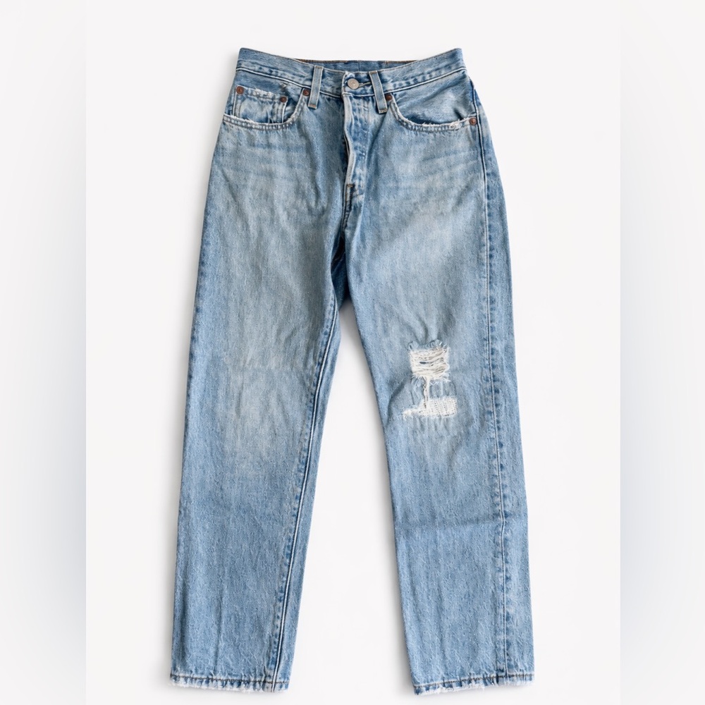 Levi's Women's 501 or Wedgie straight-leg jeans in a light wash